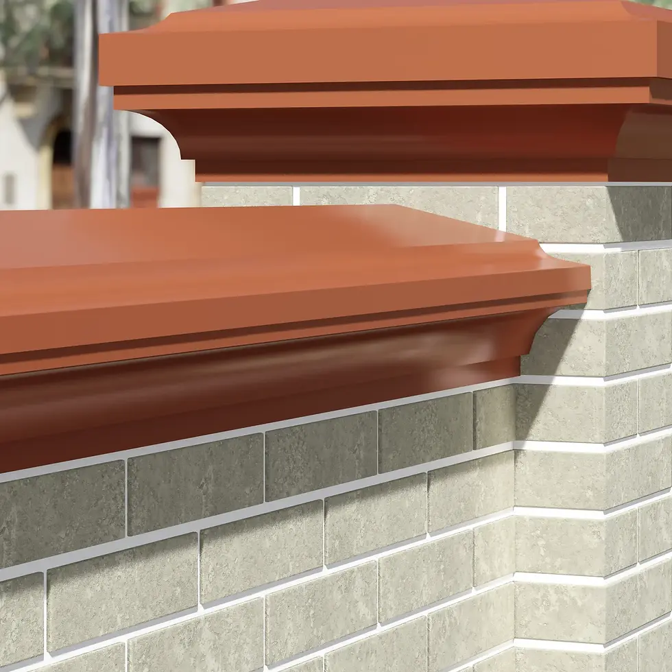 Прев'ю: Накривка огорожі, бетонна, кутова, терракотова