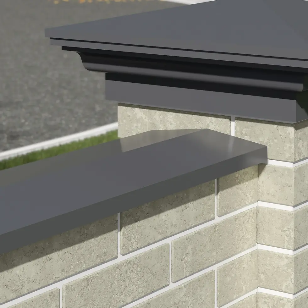 Миниатюра: Графітова двосхила кришка 250мм на цегляному паркані