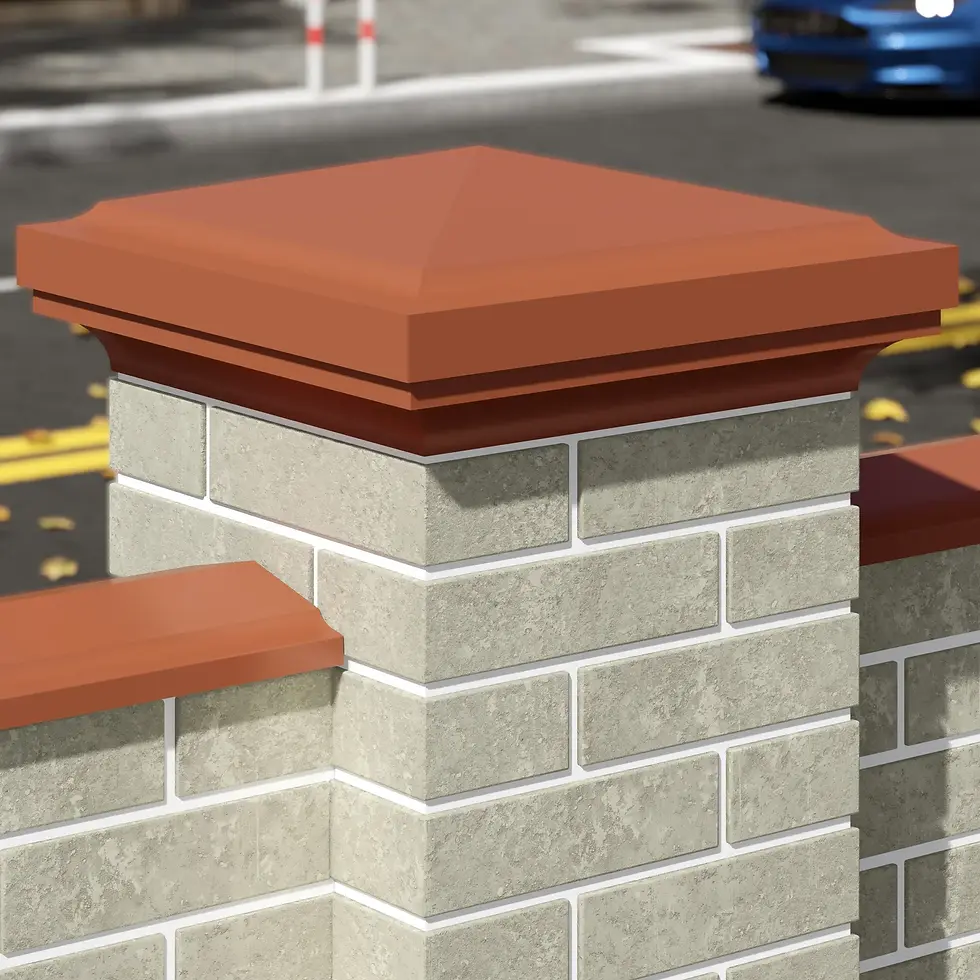 Миниатюра: теракотова бетонна кришка 475х475 мм піраміда