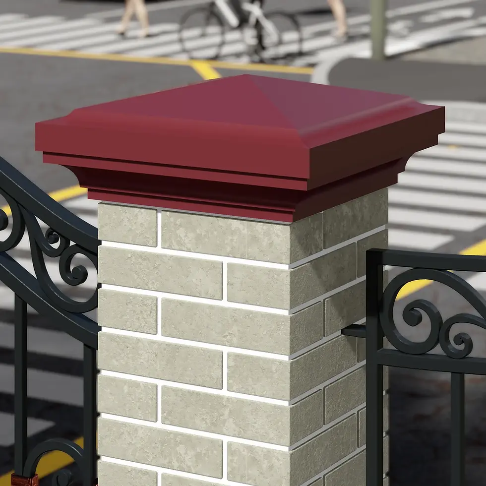 Миниатюра: накривка 475х475 мм парканна пірамідальна червона