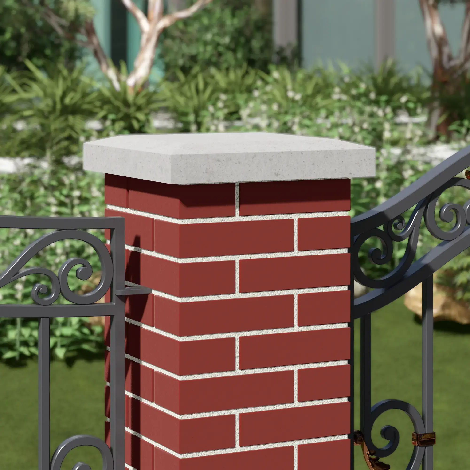 Сіра кришка на стовп 400 мм