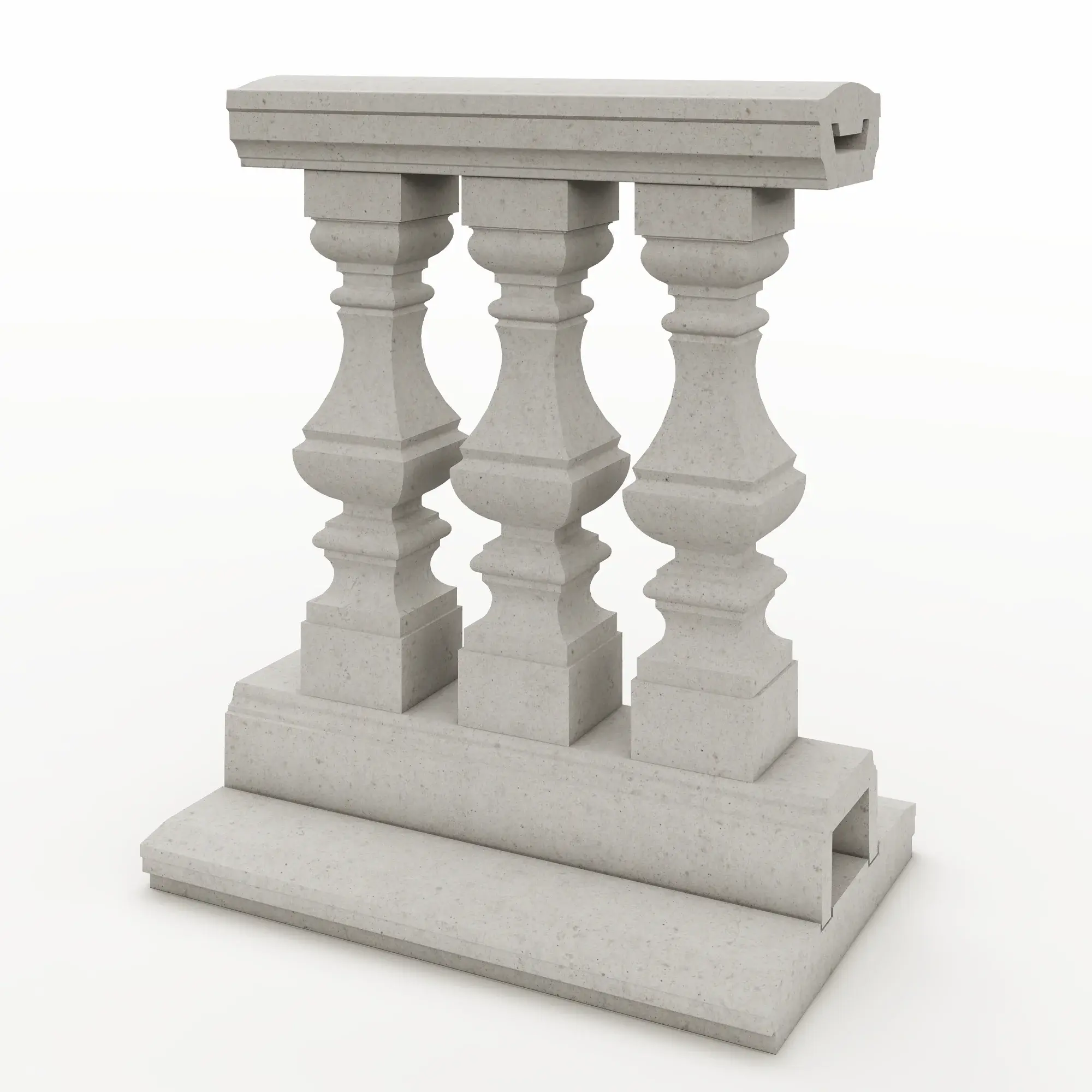 3 квадратних балясини в бетоні сірі