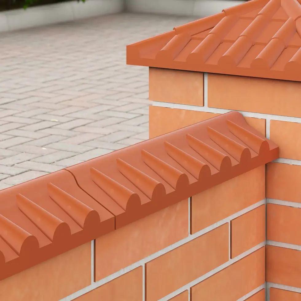 Миниатюра: Двосхила бетонна плита на стіну, терракотова