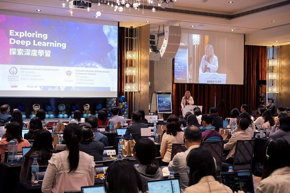 ▲加拿大教育局長Shelley分享在學校與學區中推動真實深度學習之經驗