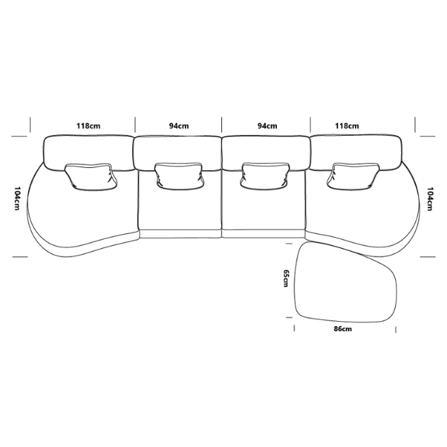Thumbnail: Cloud Modular Sofa - 4 Seat - with Ottoman