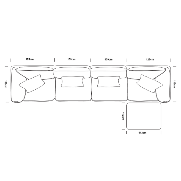 Thumbnail: Como Sofa - 4 Seat - with Ottoman