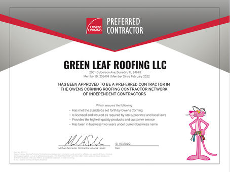 How to become a Preferred Roofing Contractor like Green Leaf Roofing?