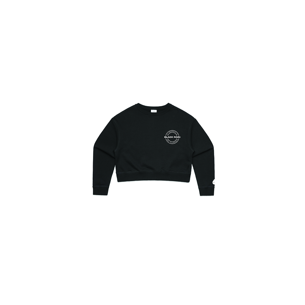 Thumbnail: Womens Black Rain Drop 2 Relaxed Crop Crew