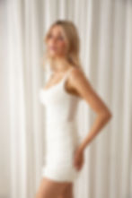 Thumbnail: White mini dress with boned bodice