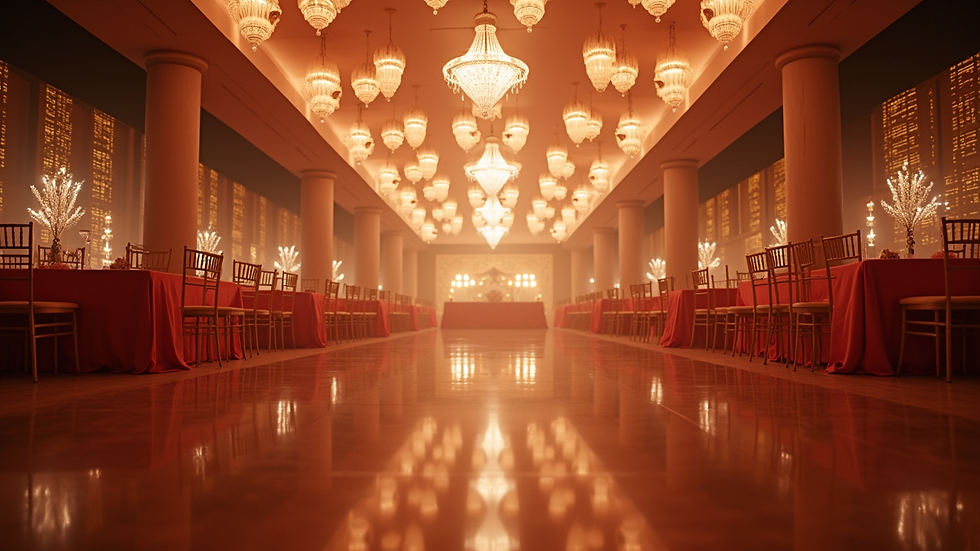 Eye-level view of elegantly decorated gala venue