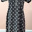 Thumbnail: Navy Blue Block Print with Flowers U-Neck Cotton Maxi