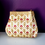 Thumbnail: Maroon and Gold Embroidered Flowers Purse with Gold Beaded Handle