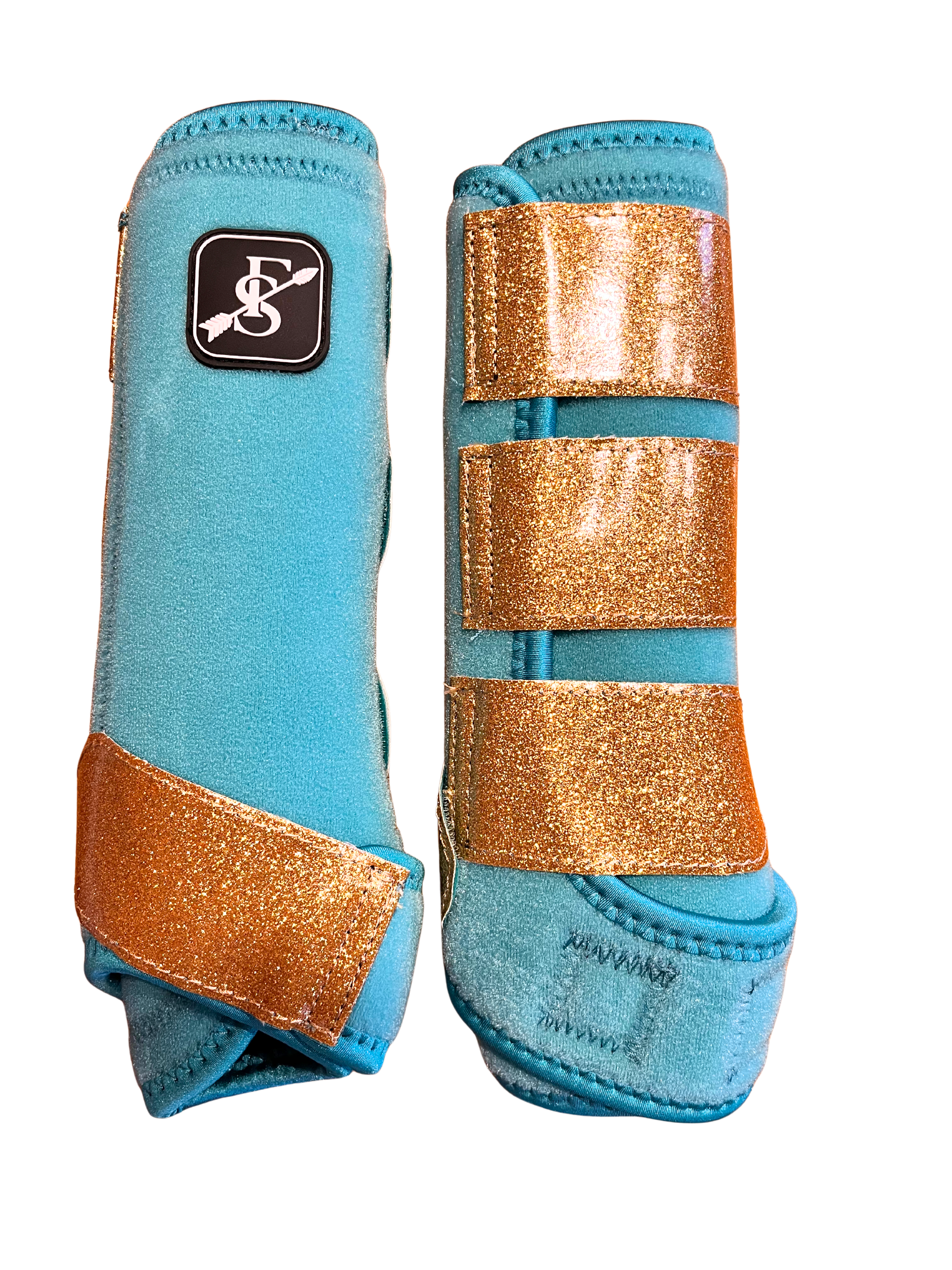 Turquoise SF Boots (Gold glitter)