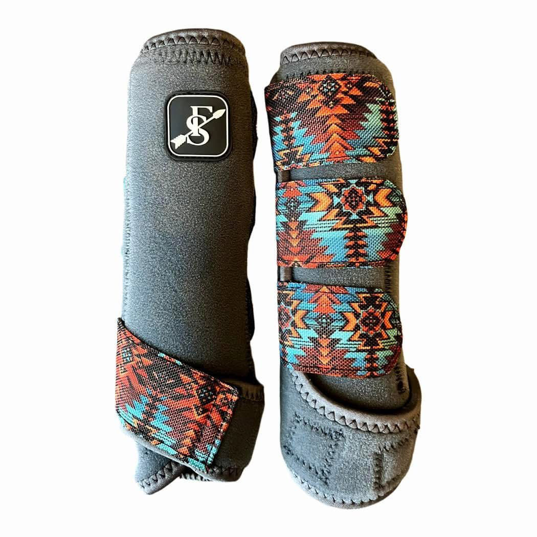 Grey SF Boots (Turquoise aztec)