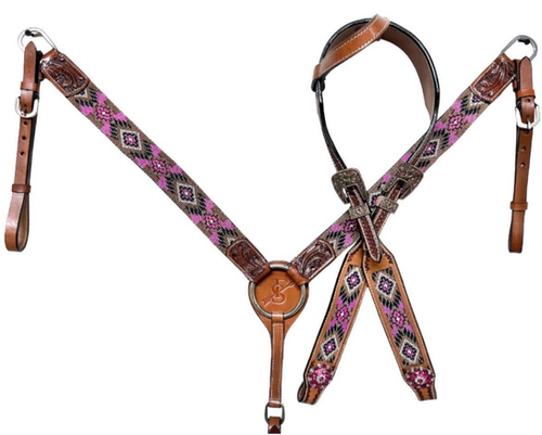 Ensemble De Sellerie Western - Collier Mammaire Et Rênes En Cuir Noir Huilé - Aledo Saddlery