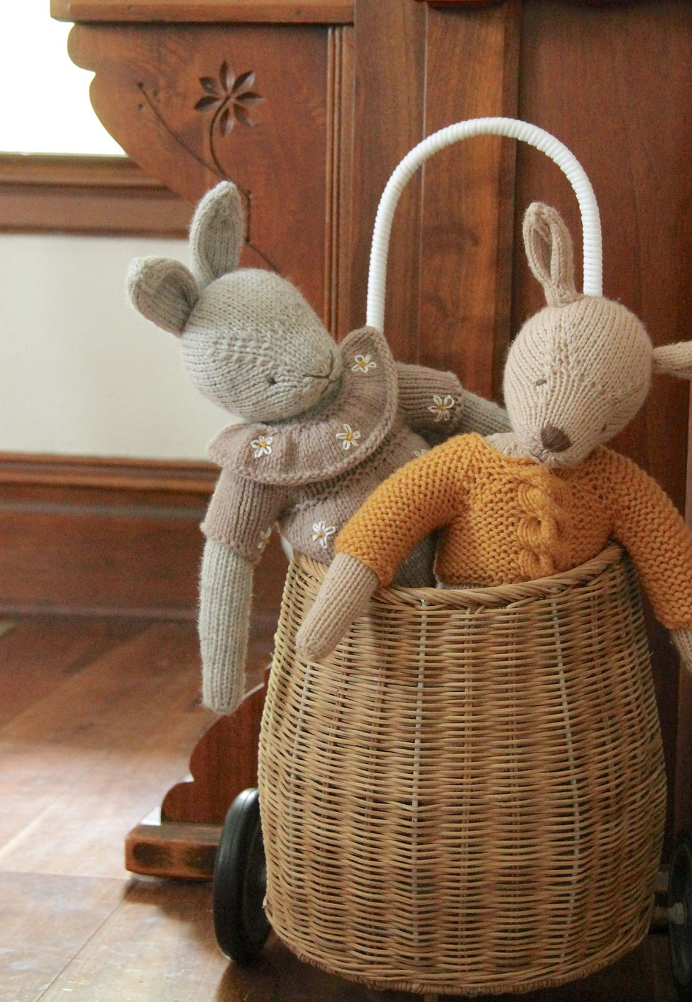 Thumbnail: Dress Up Doll Cabled Cropped Sweater PDF Knitting Pattern