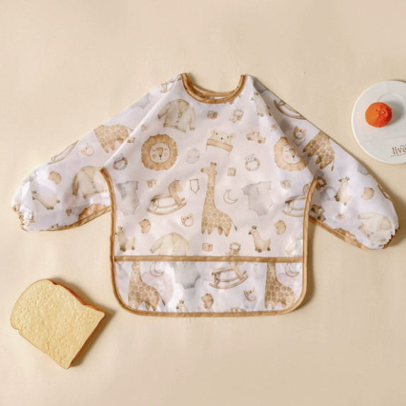 Miniatura: 1 Pc Waterproof Baby Bibs Cute Infant Eating Child Drawing Long Sleeve Apron