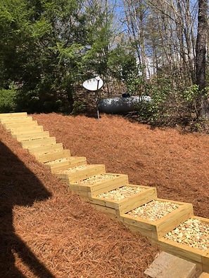 outdoor stairs gravel