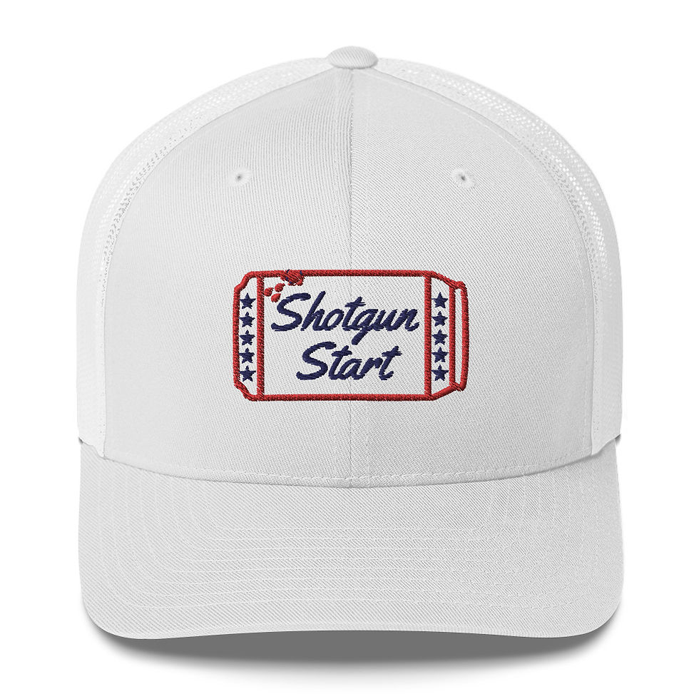 Shotgun Start USA golf hat in white.