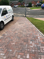 L-HITE Block Paving Driveways, new installation with white van parked.