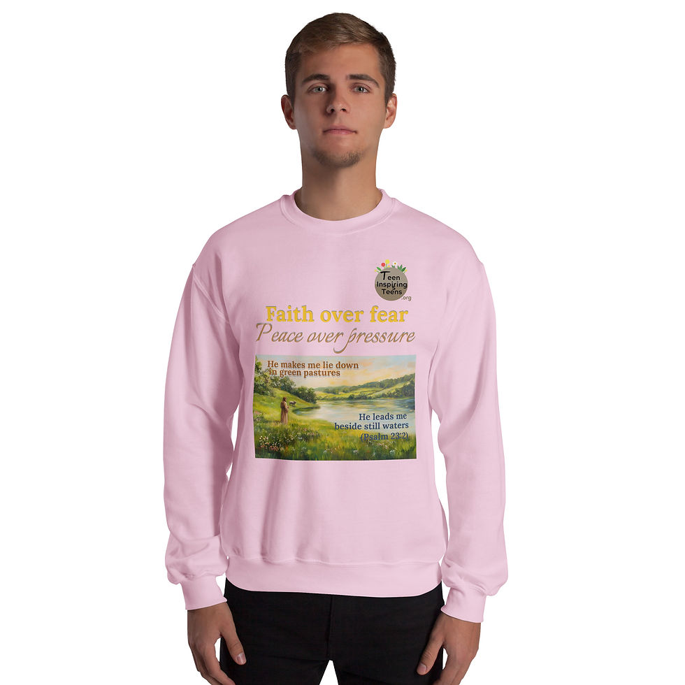 Thumbnail: Unisex Sweatshirt "Faith Over Fear" - Original Oil Painting by Titus Ko 