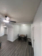 Affordable housing rental unit with open living and dining area
