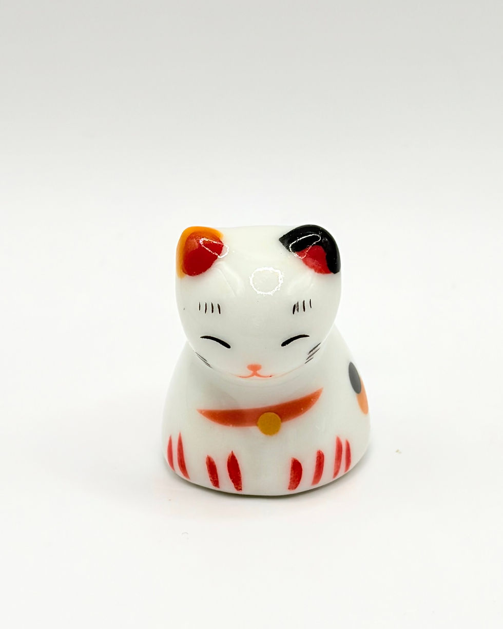 Thumbnail: Hand-Painted Maneki Neko Lucky Cat Ceramic Chopstick Rests