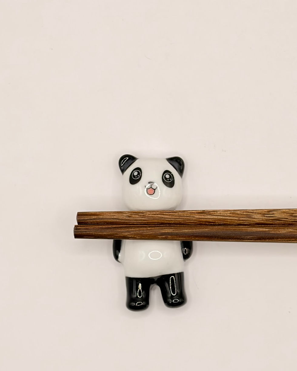 Thumbnail: Handmade Chopstick Rests with Hand-Painted Pandas and Bamboo