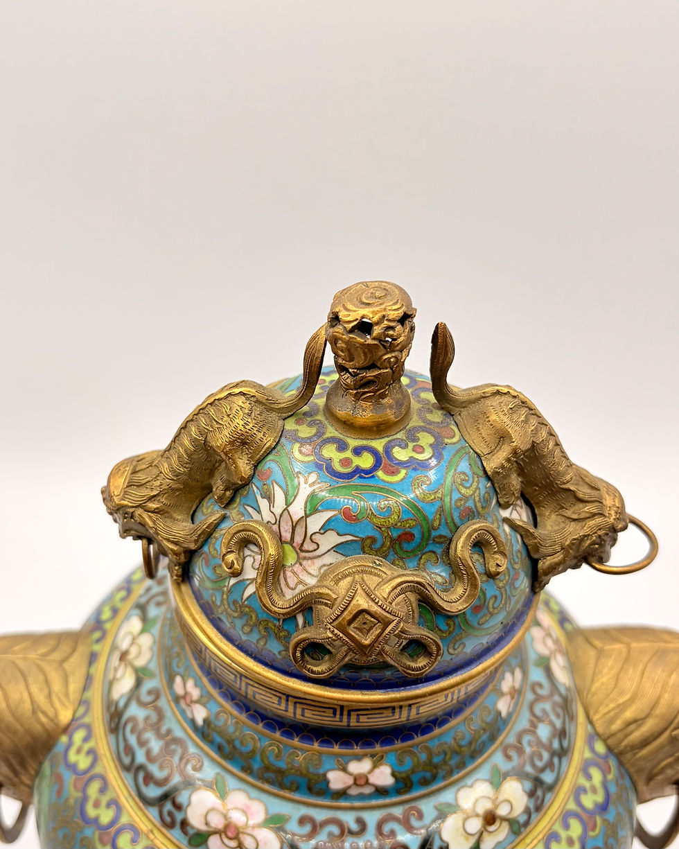Thumbnail: Antique Japanese Cloisonné Incense Burner, Meiji Period, Late 19th Century