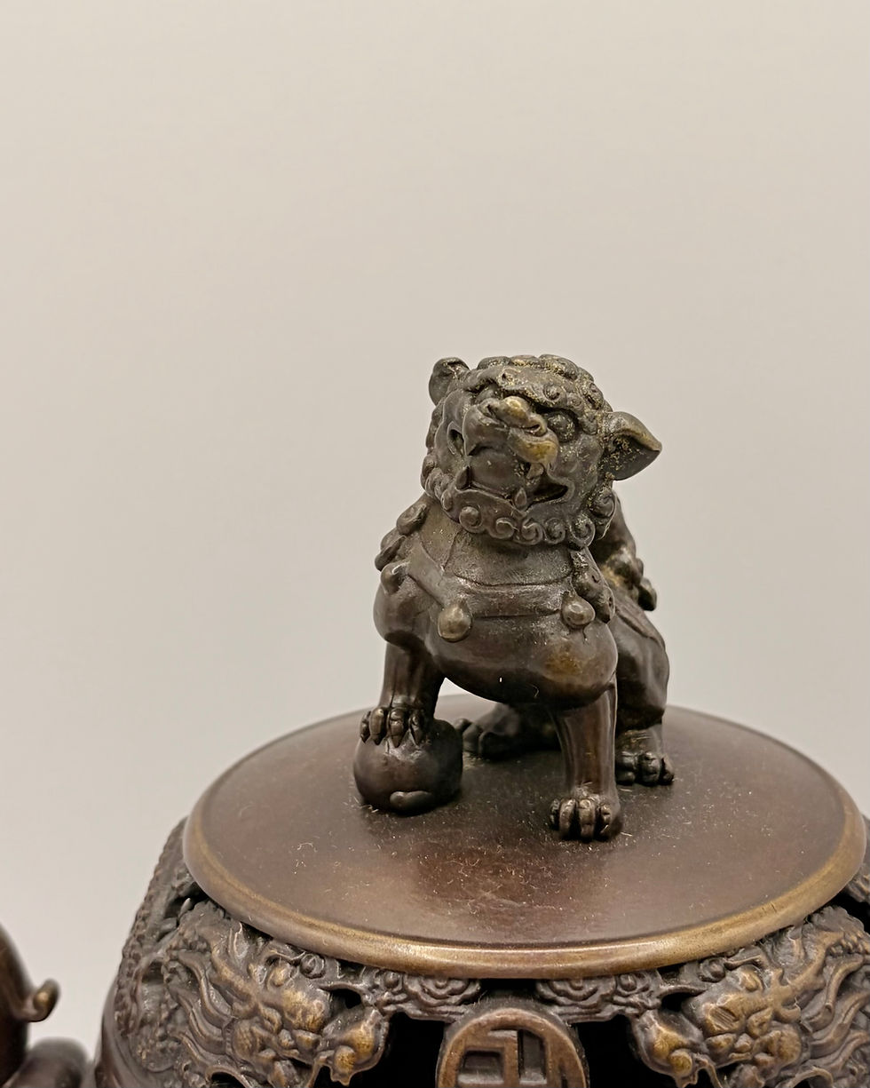 Thumbnail: Antique Chinese Bronze Incense Burner, Qianlong Period, Qing Dynasty