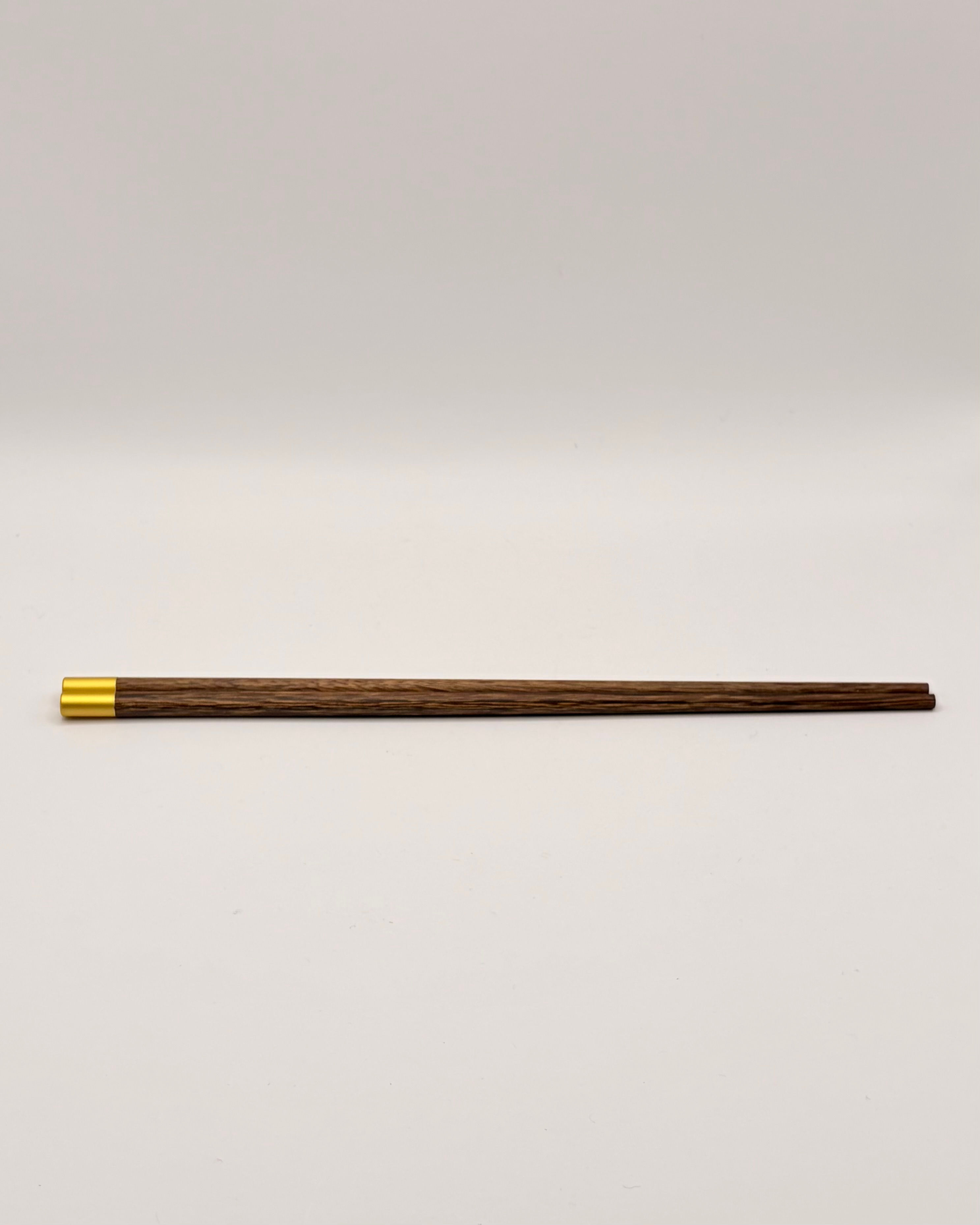 Handmade Wooden Chopsticks with Gold Ends and Fú Character Detail