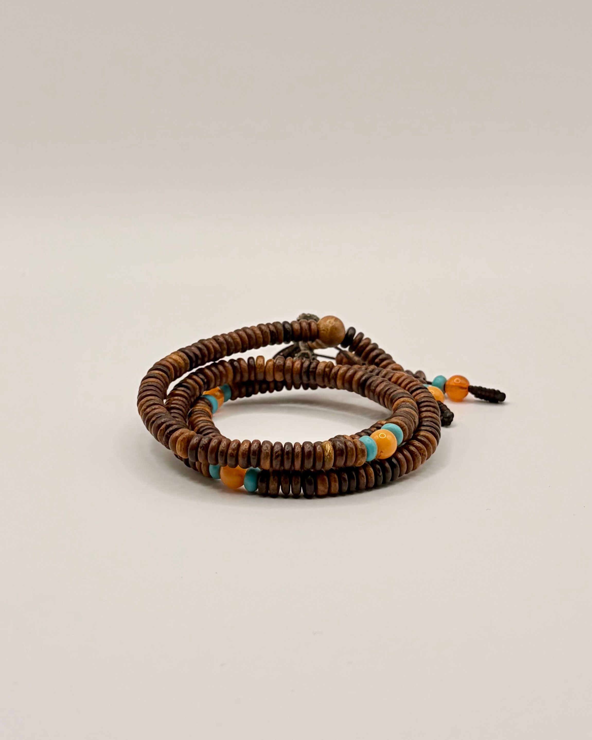 Aged Bamboo Necklace/Prayer Beads for integrity, resilience, and protection