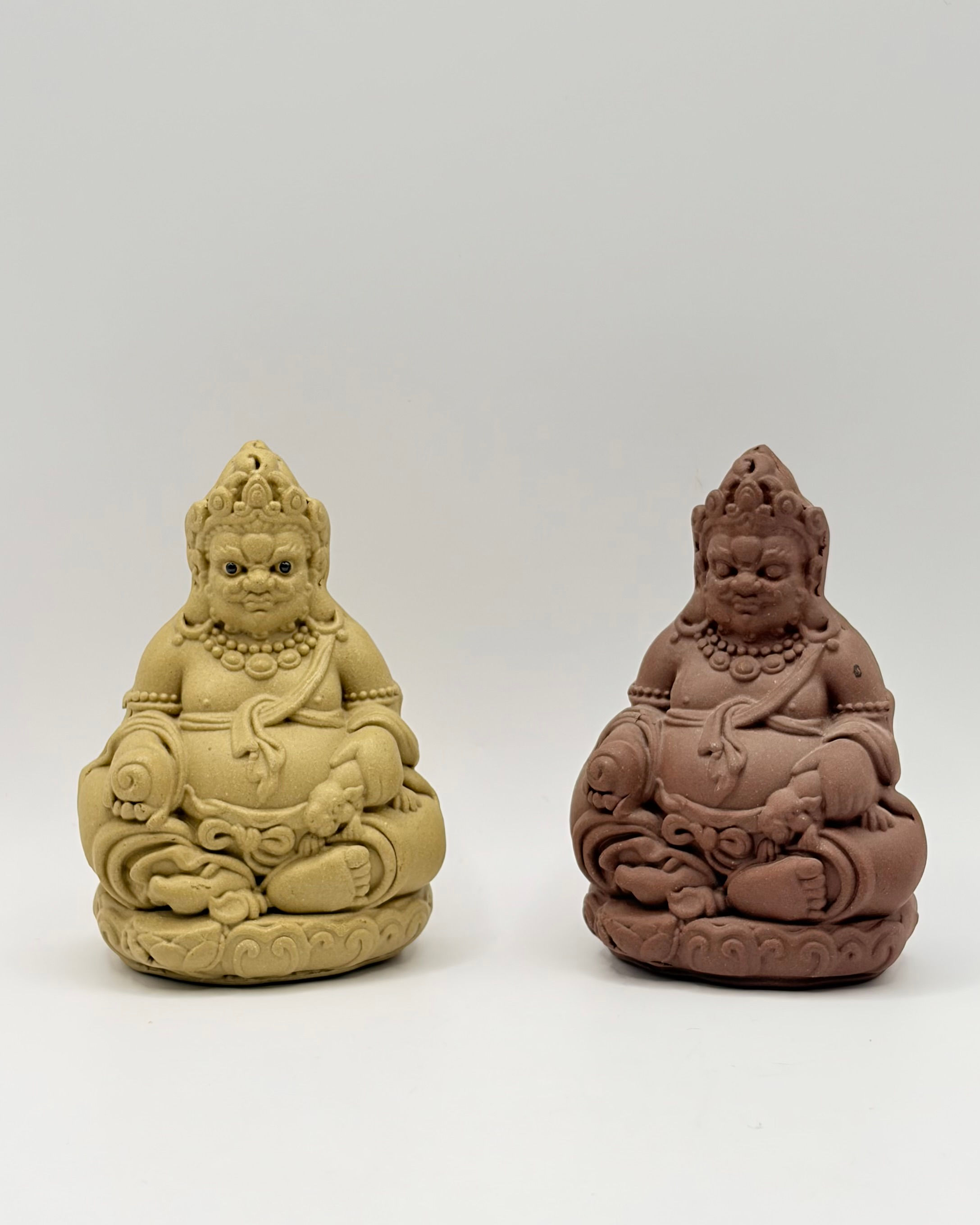 Handmade Yixing Purple Clay Jambhala Statue - Buddhist God of Wealth