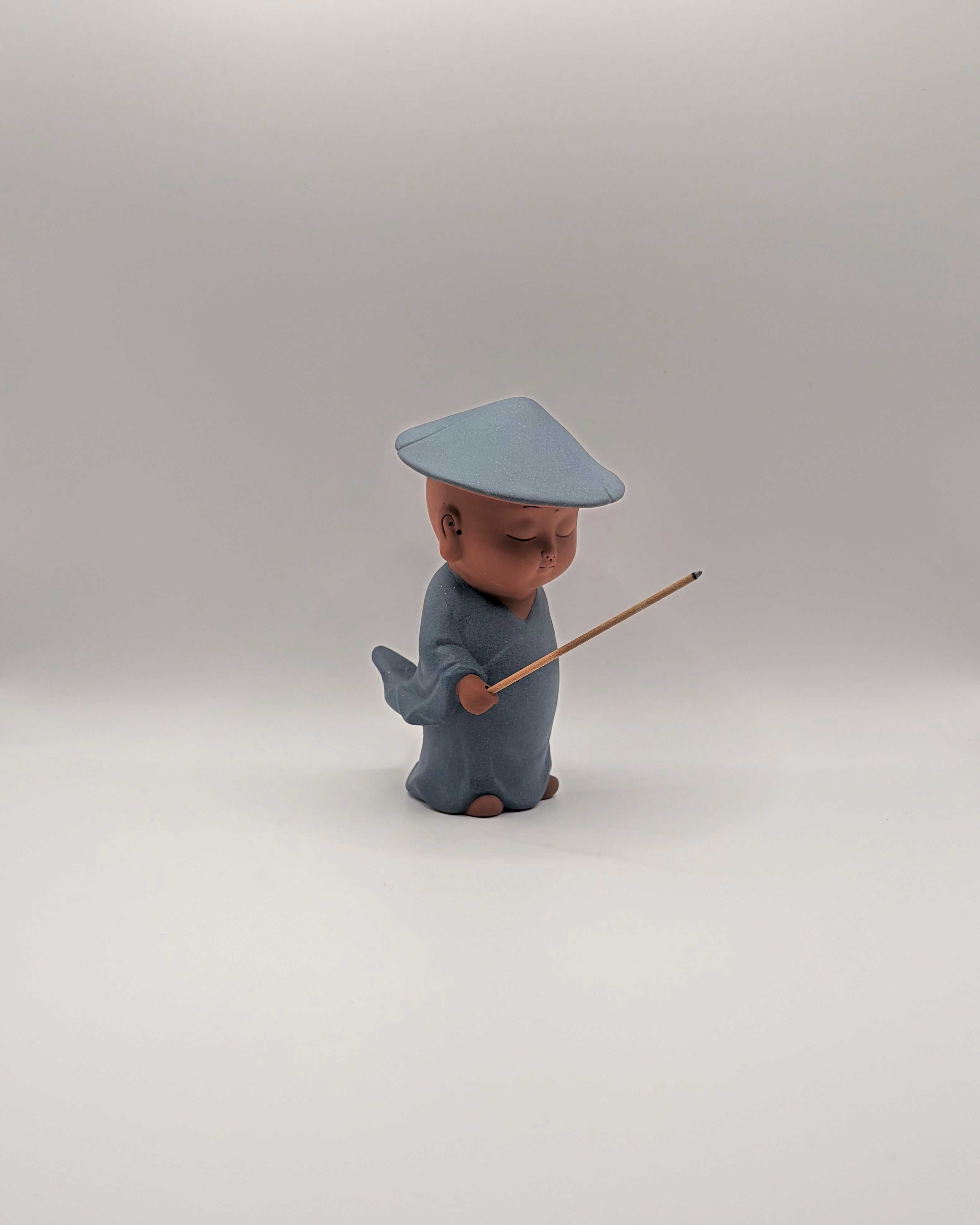 Handmade Yixing Purple Clay Zen Little Monk Incense Stick Holder
