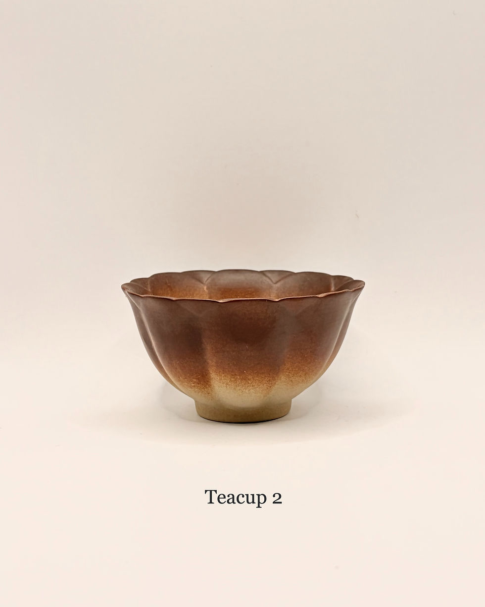 Thumbnail: Handmade Ombré Terracotta Gaiwan Tea Set with Two Teacups