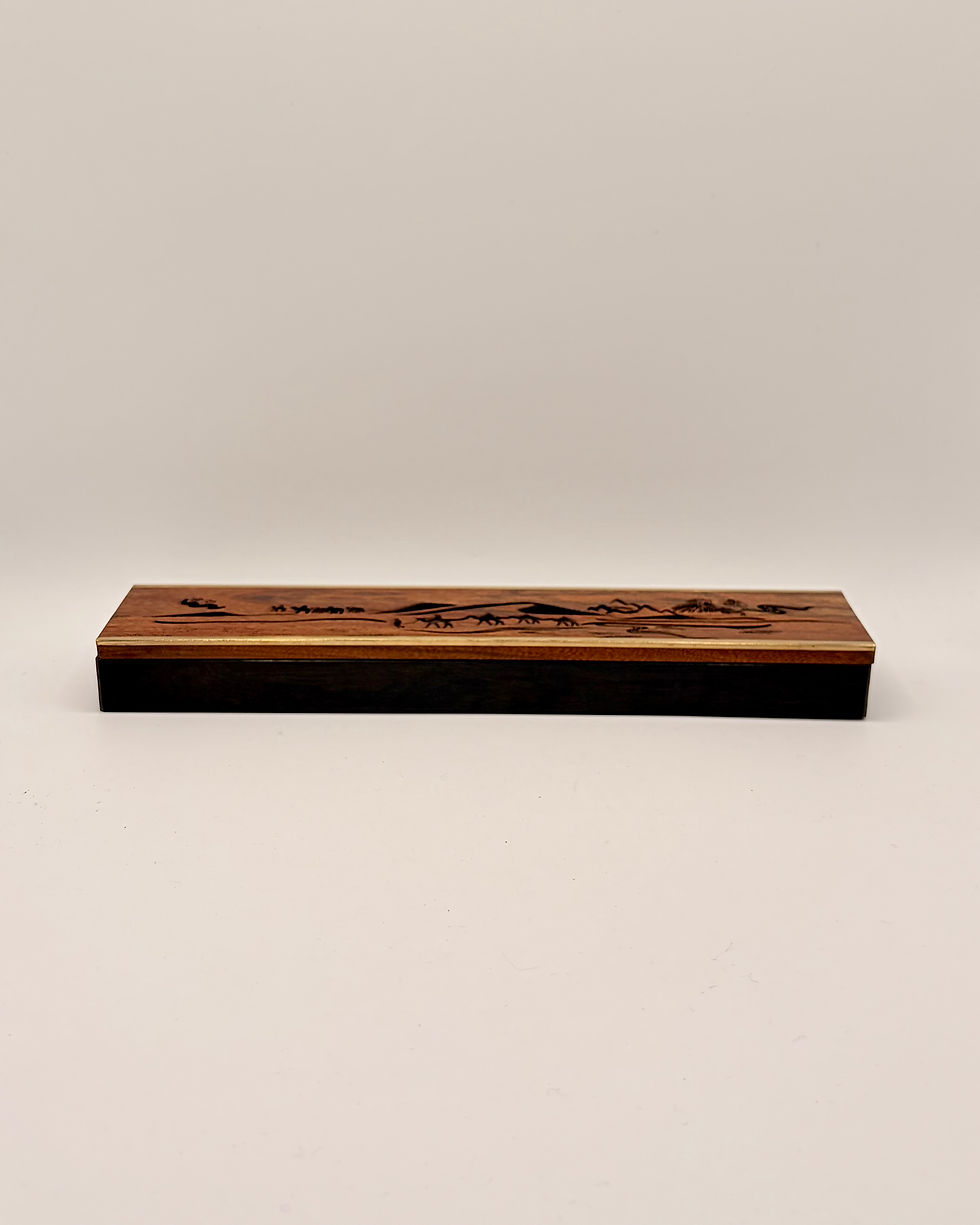 Thumbnail: Handmade Golden Ebony Wood Incense Stick Burner