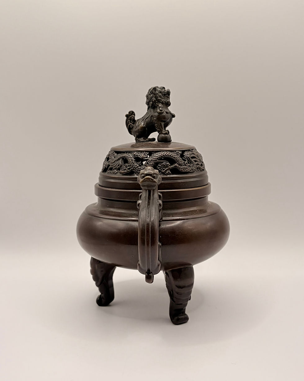 Thumbnail: Antique Chinese Bronze Incense Burner, Qianlong Period, Qing Dynasty