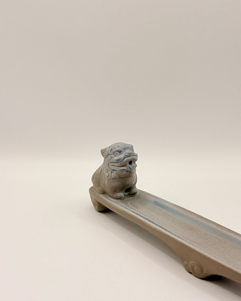 Thumbnail: Handmade Clay Guardian Lion On Clouds Incense Stick Holder - Multiple Designs