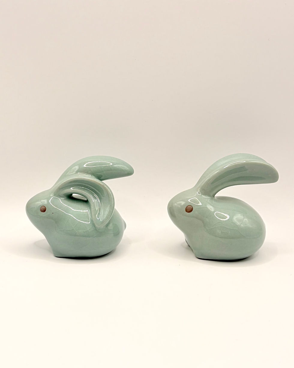 Thumbnail: Handmade Porcelain Hares (2 designs in 3 colours)