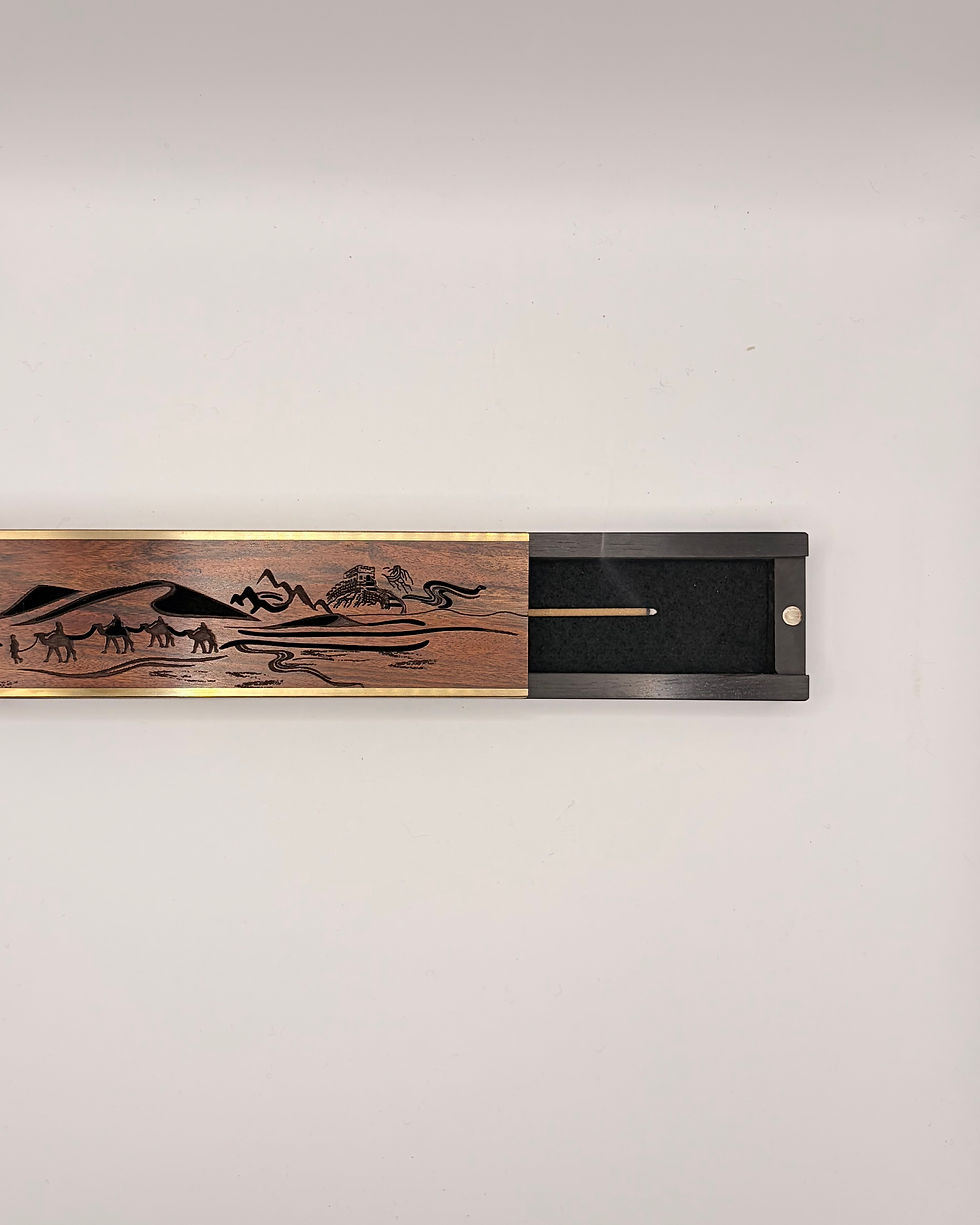 Thumbnail: Handmade Golden Ebony Wood Incense Stick Burner