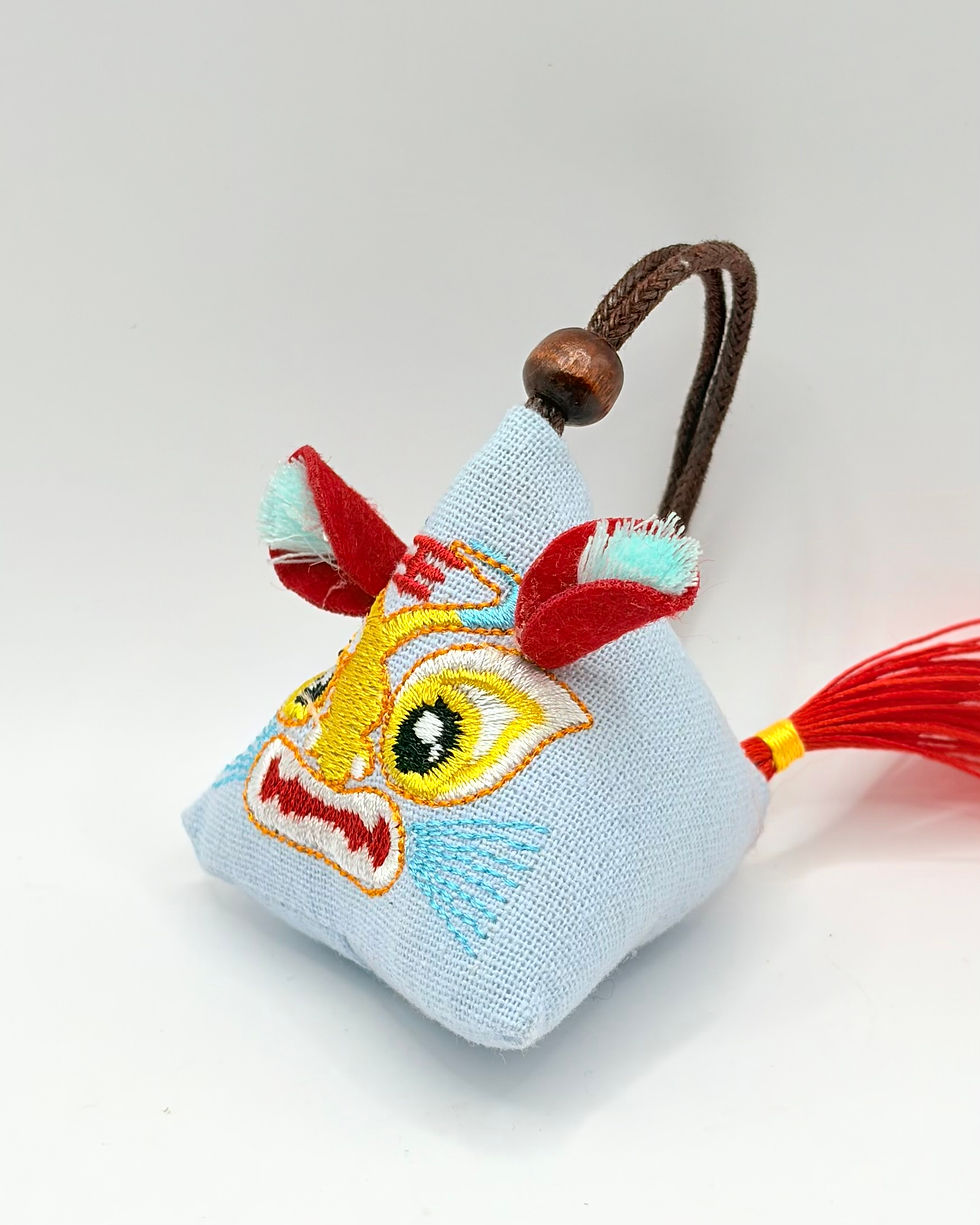 Thumbnail: Hand-Sewn Chinese Mugwort Tiger Sachet Bag Charm