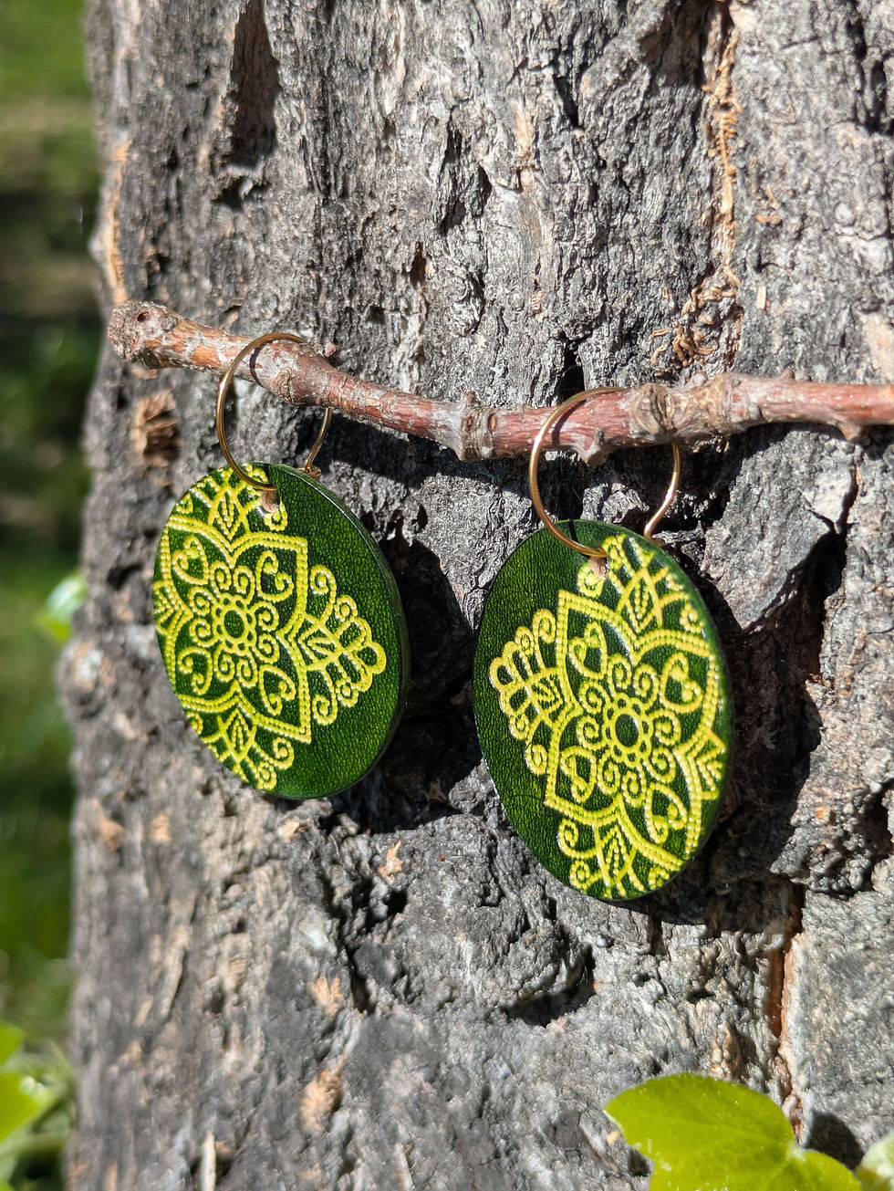 Miniature : Boucles d'oreilles rondes verte