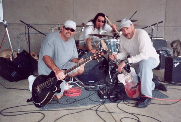 David, far right with inmate band mates between sets
