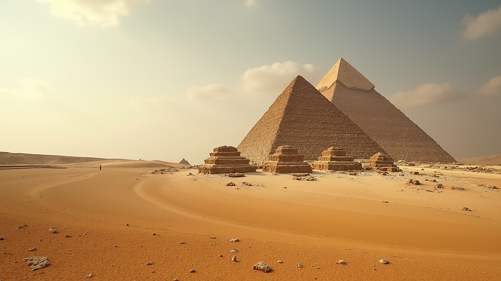 Wide angle view of the Great Pyramid of Giza