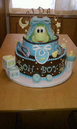 Turtle Baby Shower Cake