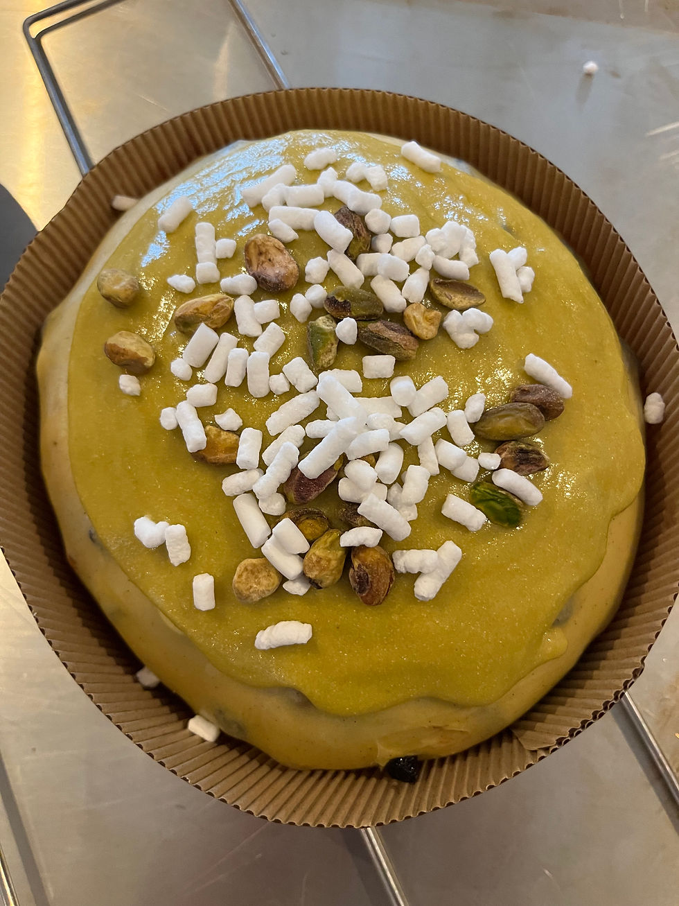 Thumbnail: Pistacchio, White Chocolate and Sour Cherry Pannetone