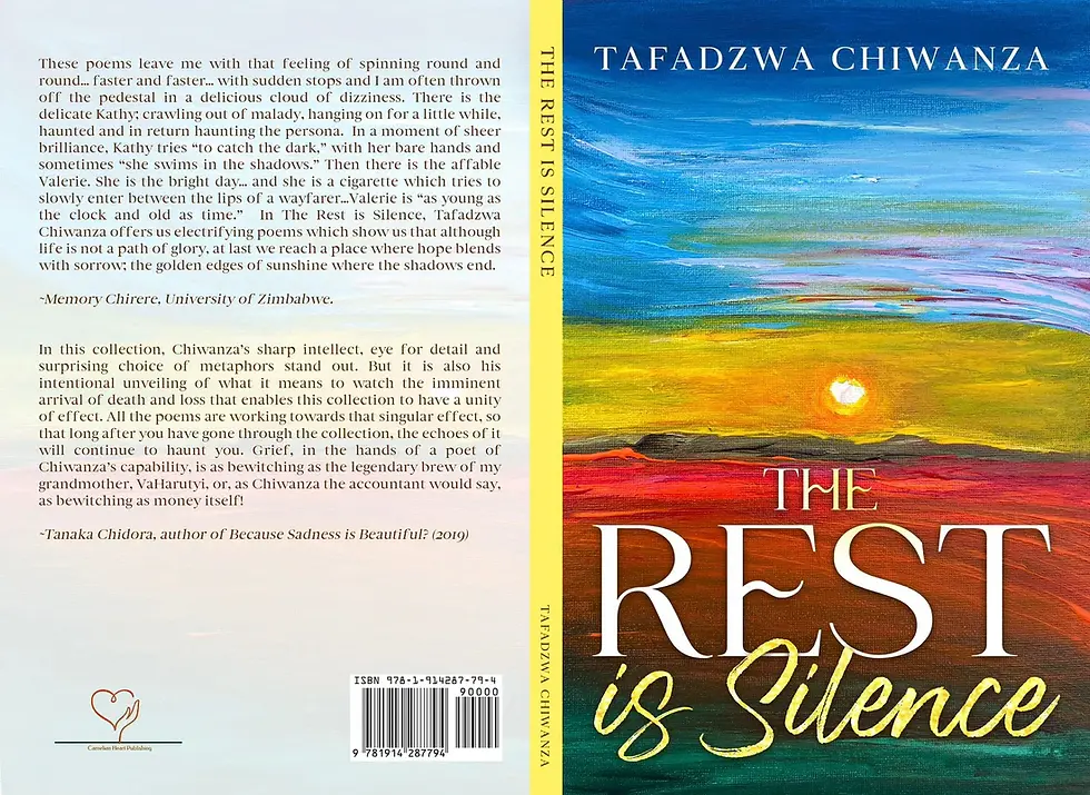 Book cover: 'The Rest' with a blurred landscape of colorful bands and a bright center, and the word 'REST' in large letters.