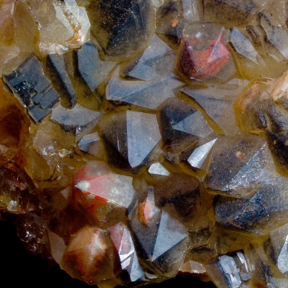 Thumbnail: Quartz included with Goethite and Hematite with Fluorite - Sidi Said, Morocco - Studio Mineralia Earth Art Gallery