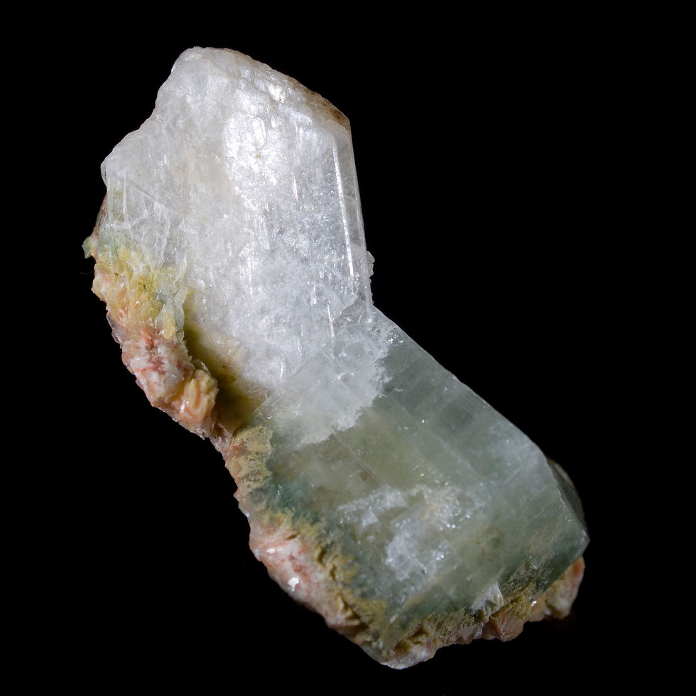 Thumbnail: A fantastic and attractive, multi-mineral specimen consisting of Apophyllite and Stilbite with Heulandite with a compelling U