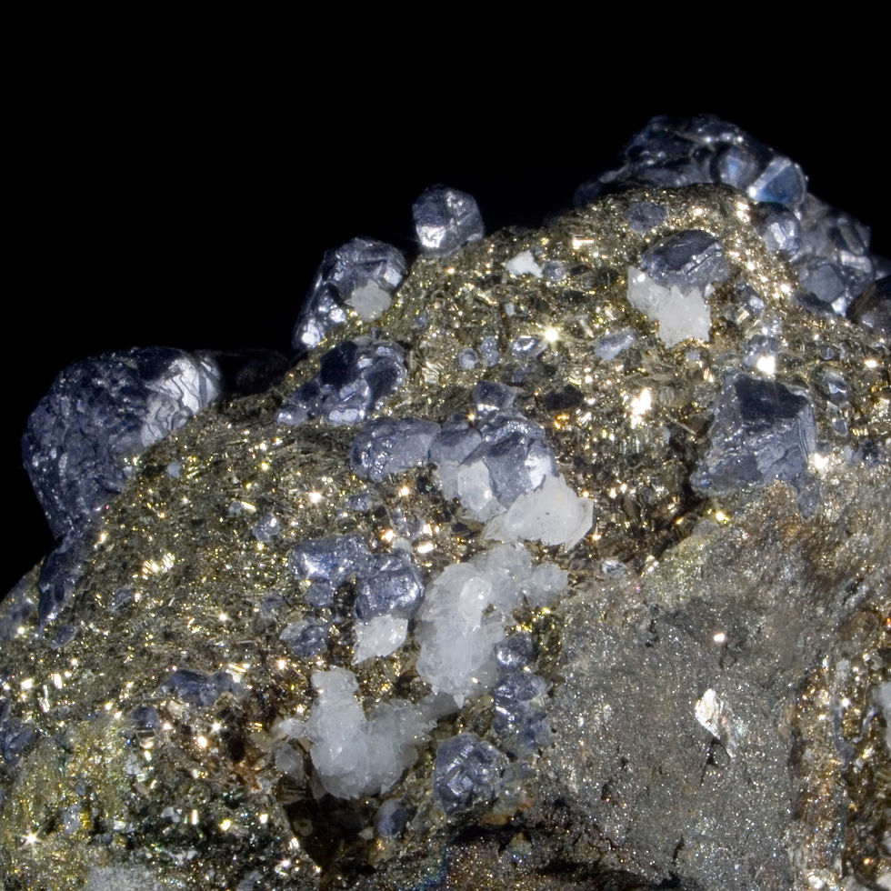 Thumbnail: Galena on Pyrite - Naica Mine, Mexico - Studio Mineralia Earth Art Gallery